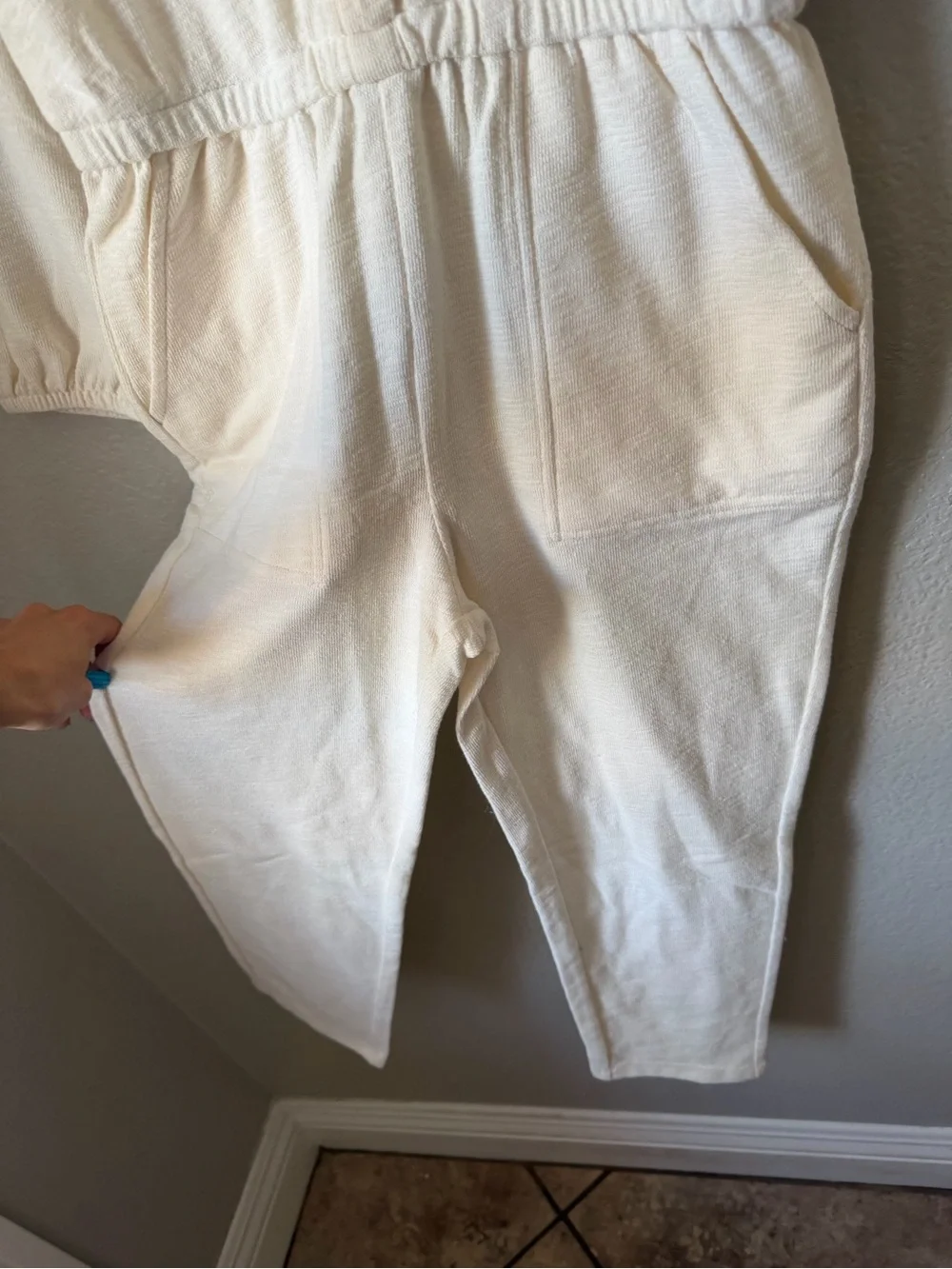 Old Navy Cream Button-Front Utility Jumpsuit Romper